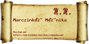 Marczinkó Mónika névjegykártya